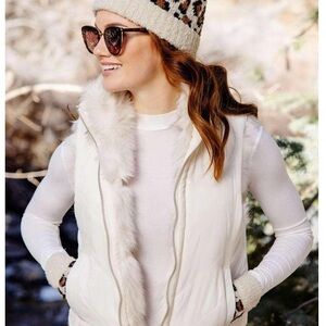 Fabulous Furs White Faux Fur Vest